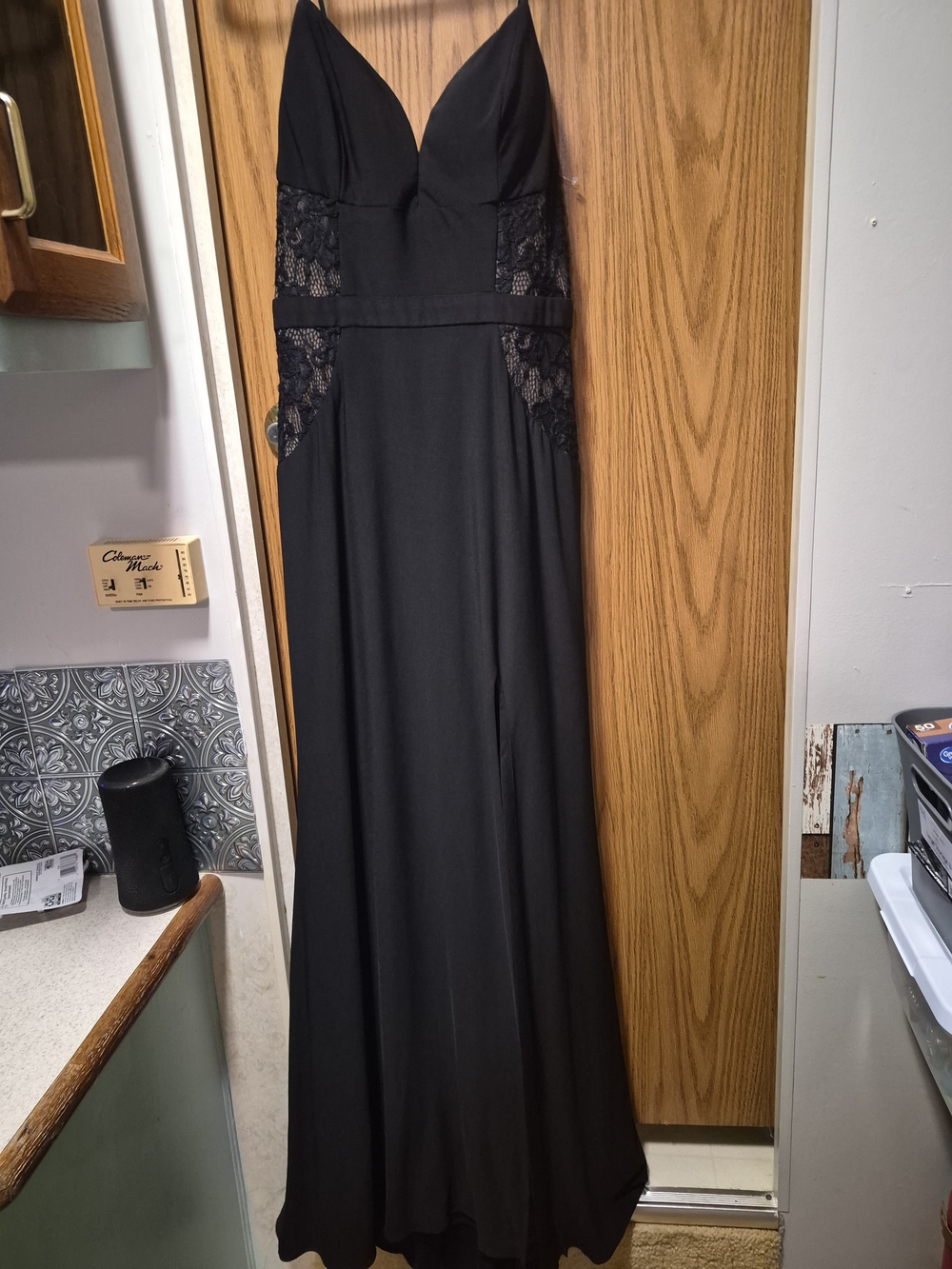 Gianni Bini Black Lace-Panel Maxi Dress